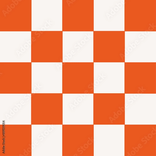 Obraz Orange and White Checkerboard Pattern Background.