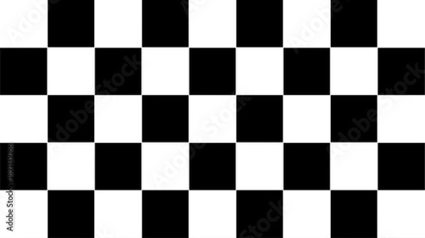 Obraz Black and White Checkered Pattern Background Illustration.