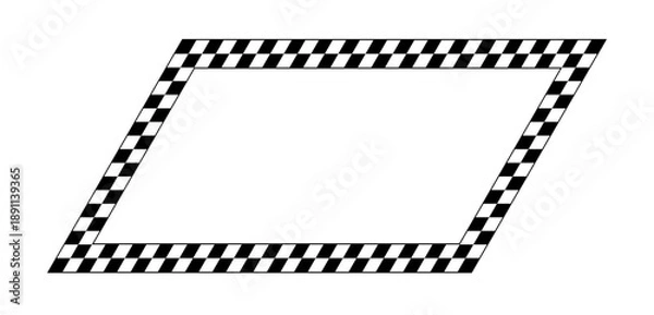 Obraz Checkered Frame Rhombus Shape Isolated on White.