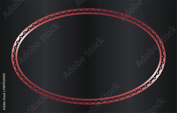 Obraz Decorative Oval Frame with Intricate Pattern on Dark Background.