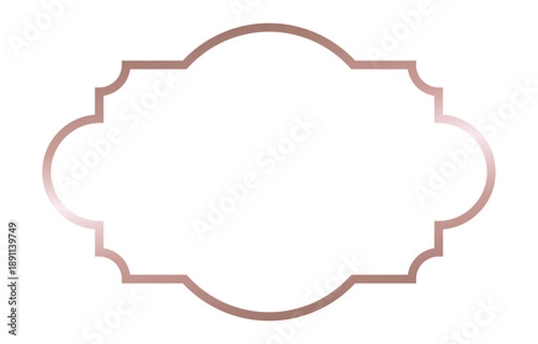 Obraz Elegant Rose Gold Frame Isolated on White Background.
