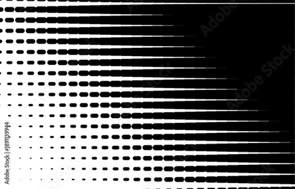 Obraz Black and White Halftone Gradient Speed Lines.