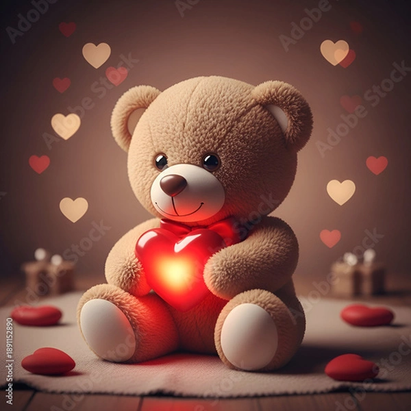 Obraz teddy bear with heart
