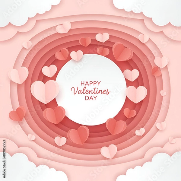 Obraz pink background with hearts