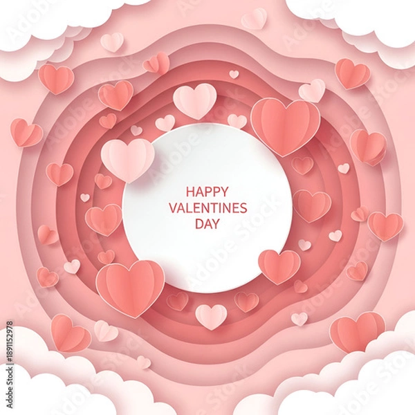 Obraz pink background with hearts