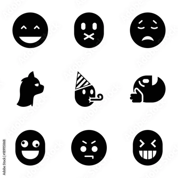 Fototapeta Character icons. set of 9 editable filled character icons