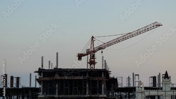 Obraz Crane is working and construction 