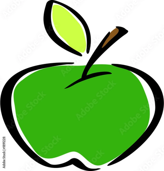 Obraz zielone jabłko
