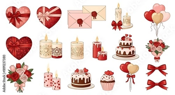 Fototapeta Valentines day elements