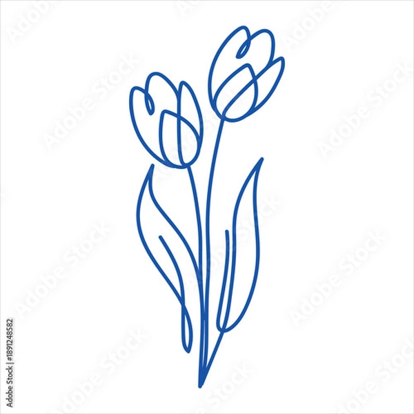 Obraz tulips line art Vector