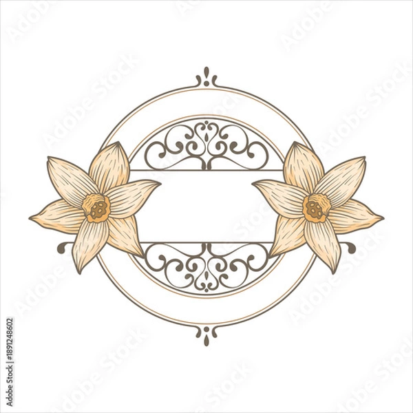 Obraz Elegant floral scrollwork frame Vector