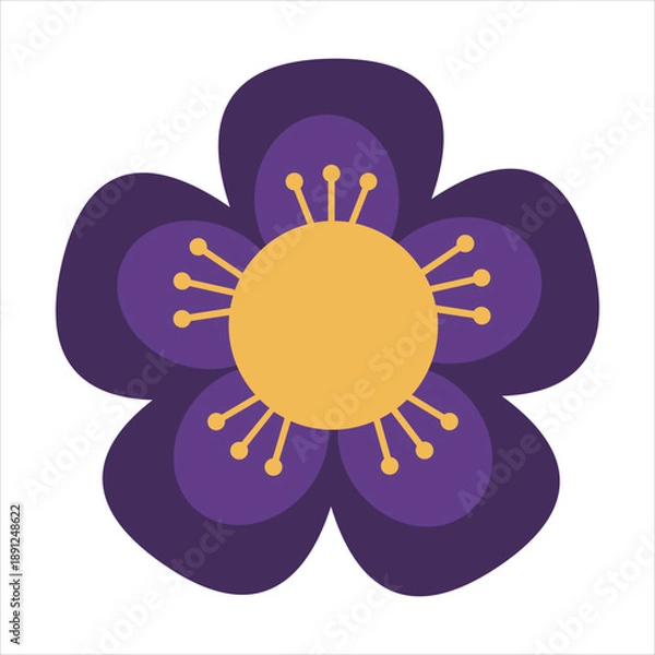 Obraz Stylized purple flower icon Vector