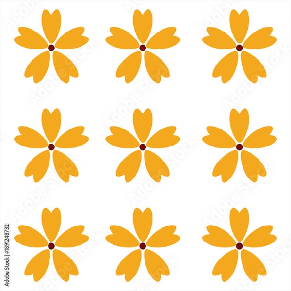 Obraz golden flowers pattern Vector