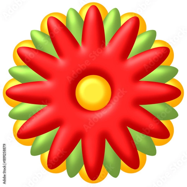 Obraz red and yellow flower