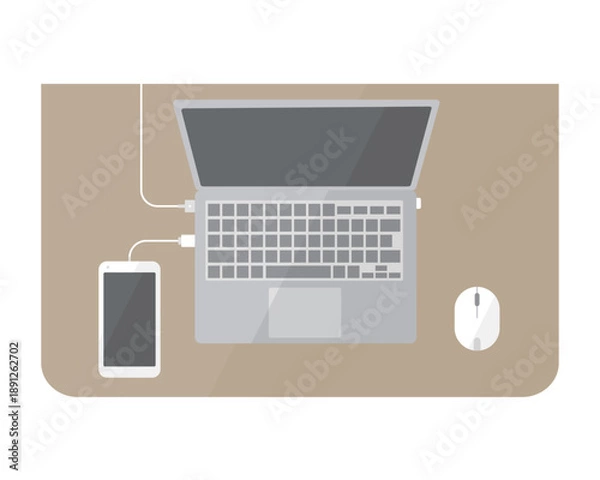 Fototapeta パソコンとスマートフォンのイラスト