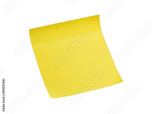 Obraz Bright yellow post-it note isolated on transparent background