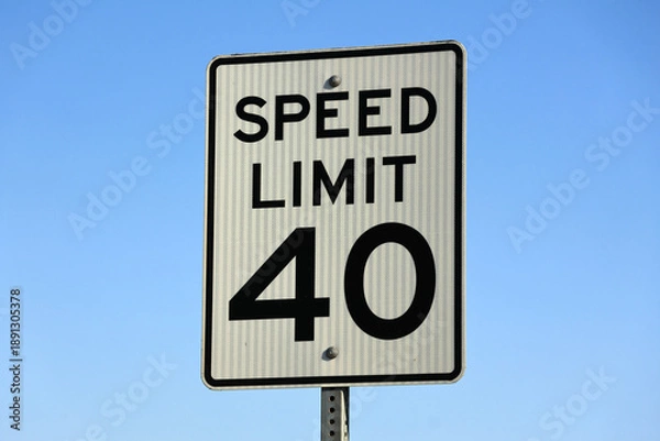 Obraz Speed Limit 40 road sign