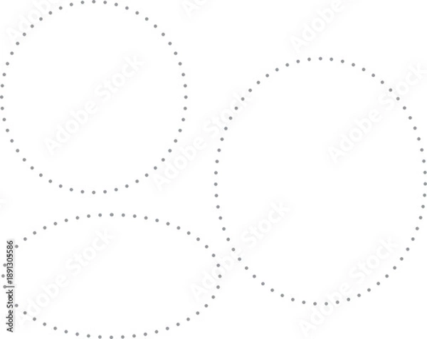 Obraz グレーの点線で描かれた、楕円形のフレームセット