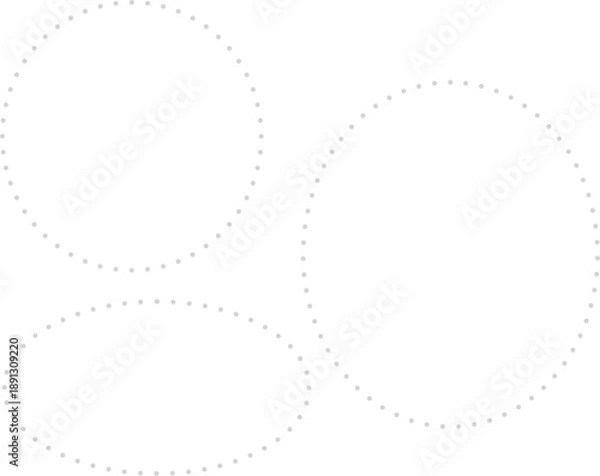 Obraz グレーの点線で描かれた、楕円形のフレームセット