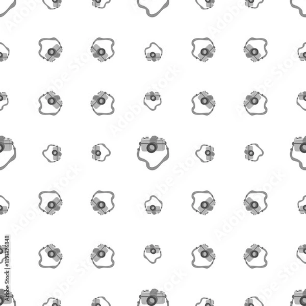 Obraz Seamless Grayscale Camera Icon Pattern