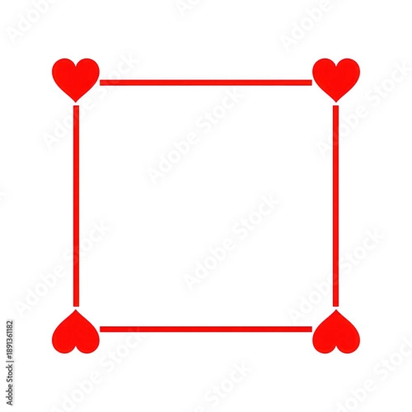 Obraz Heart-shaped border frame isolated on transparent background