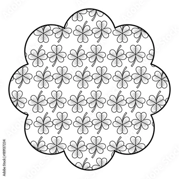 Fototapeta pattern shape label star st patrick day clover vector illustration