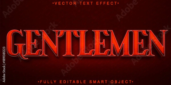 Obraz  Gentlemen Classic Elegant Typography Vector Fully Editable Smart Object Text Effect