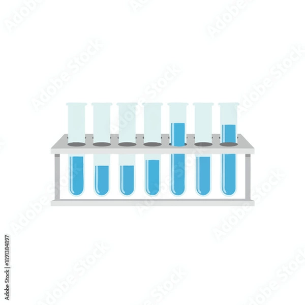 Obraz Laboratory Test Tubes with Blue Liquid