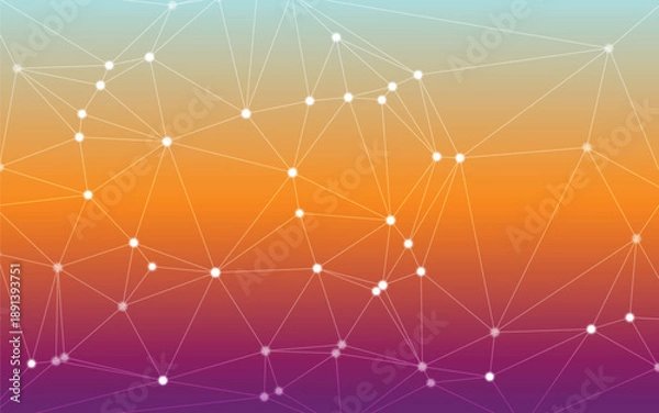 Obraz Digital Network Structure with Colorful Gradient