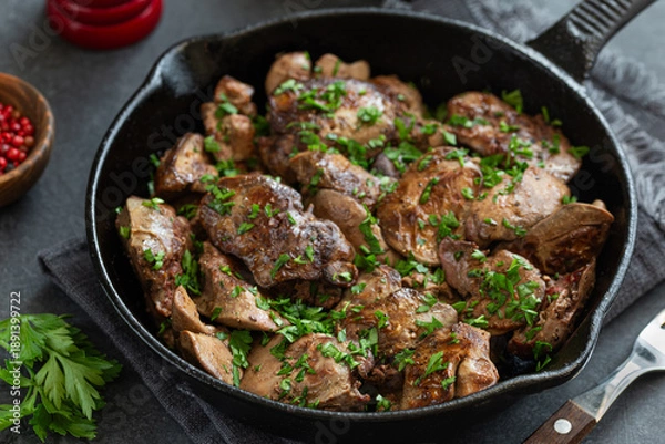 Fototapeta roasted chicken liver