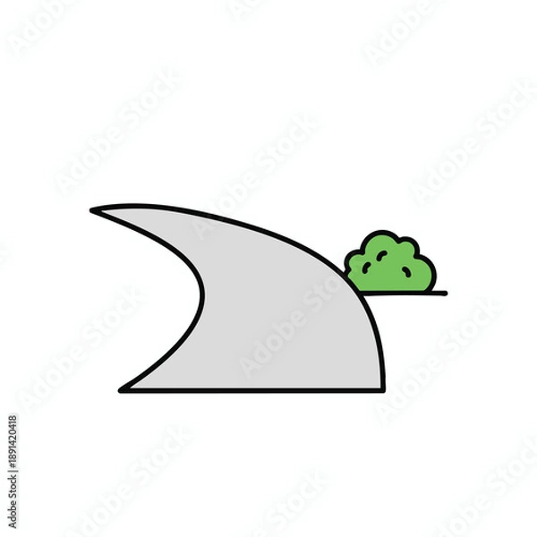 Obraz Simple wave and tree illustration