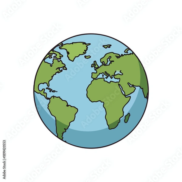 Obraz Cartoon Globe Illustration