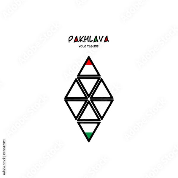 Fototapeta Nowruz National Azerbaijan holiday vector elements. Creative logo. Your tagline.