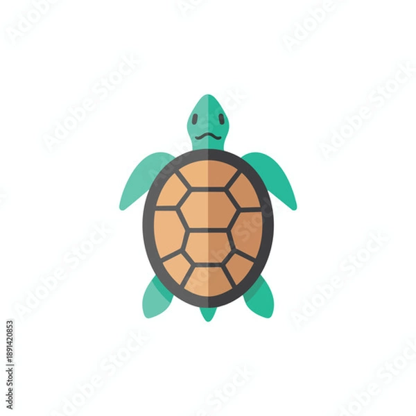 Obraz Stylized Cartoon Sea Turtle Icon