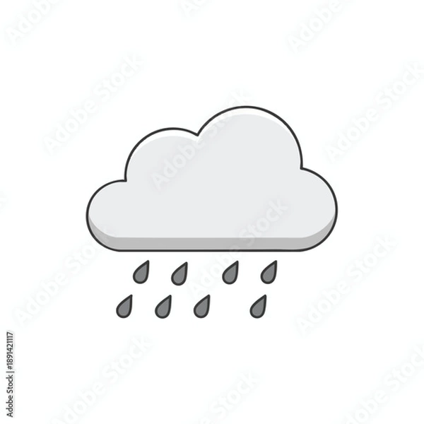 Obraz Rainy Weather Cloud Icon