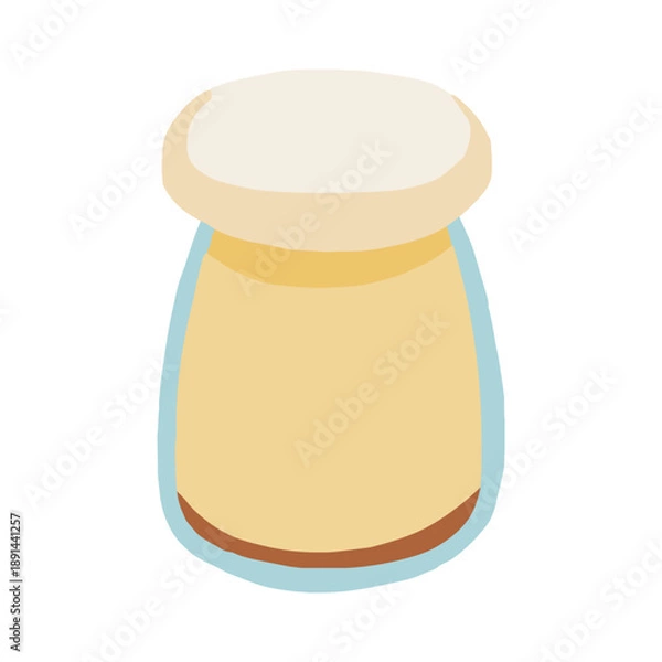 Obraz 瓶入りのプリンのイラスト