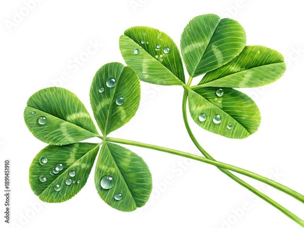 Obraz green leaf with water drops