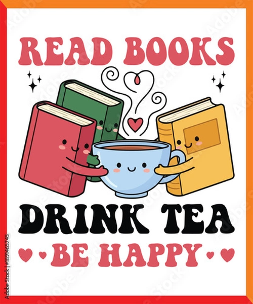 Obraz READ BOOK LOVER DESIGN, EPS. VECTOR, BOOK , BOOKLOVER