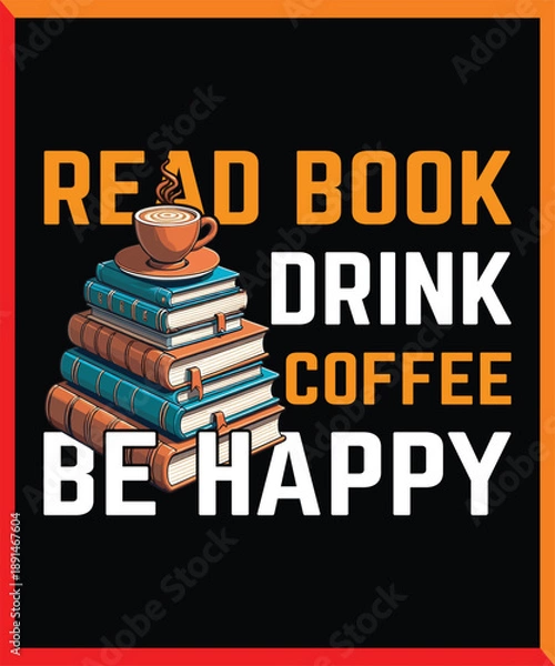 Obraz READ BOOK LOVER DESIGN, EPS. VECTOR, BOOK , BOOKLOVER