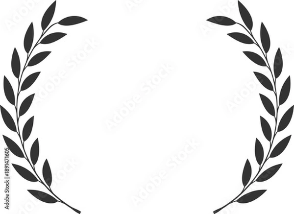 Obraz Short leaf laurel wreath vector icon