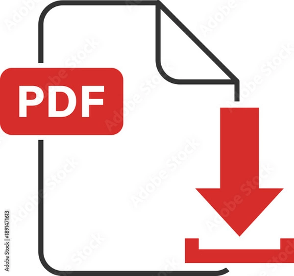 Obraz PDF document icon with square side tag