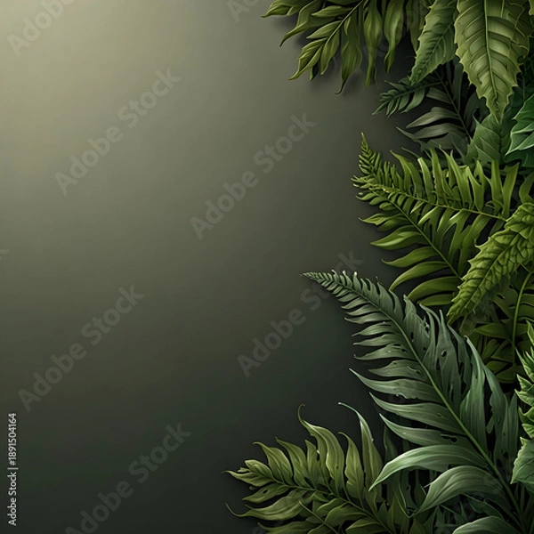 Obraz Border template with green leaves