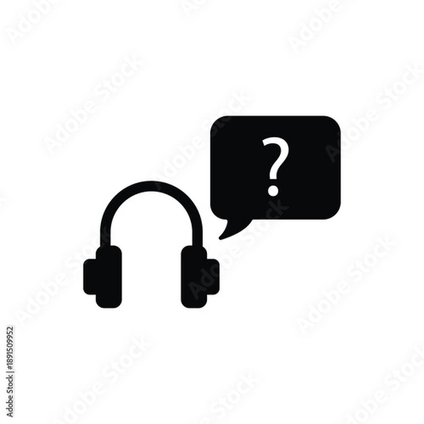 Obraz Customer support icon design template silhouette