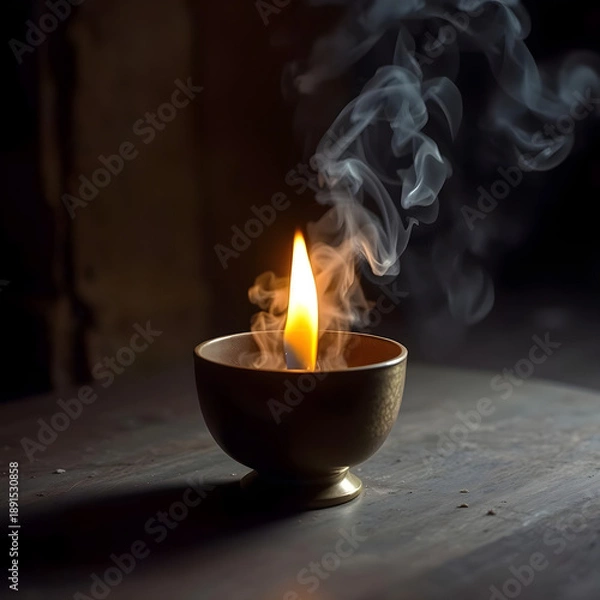 Obraz burning candle in the dark