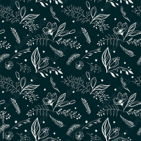 Fototapeta Floral seamless background - pattern for continuous replicate.