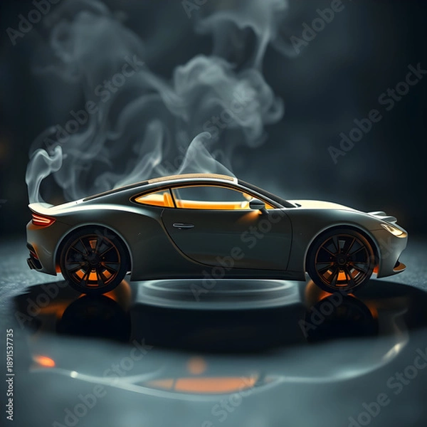 Obraz burning car on fire