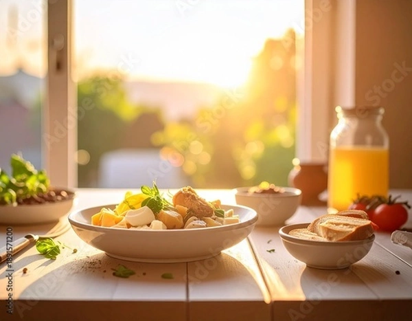 Fototapeta breakfast with cereal