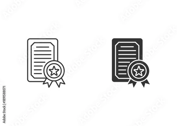 Obraz Certificate Icon Set Multiple Style Collection