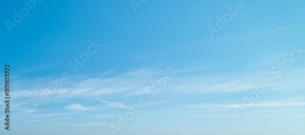 Obraz Blue Sky with Thin Cirrus Clouds on Left Side