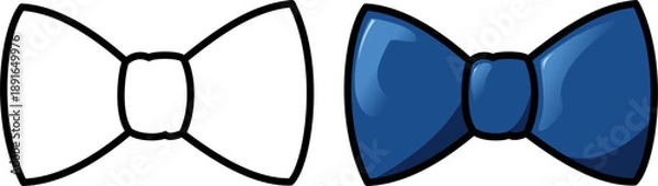 Obraz bowtie vector illustration. simple vector design. flat design. vector and line art set.